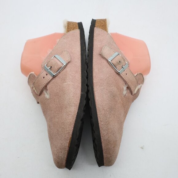 Birkenstock Boston Shearling Womens US Size 10 EU 41 Light Rose Suede Slip On - Picture 6 of 13